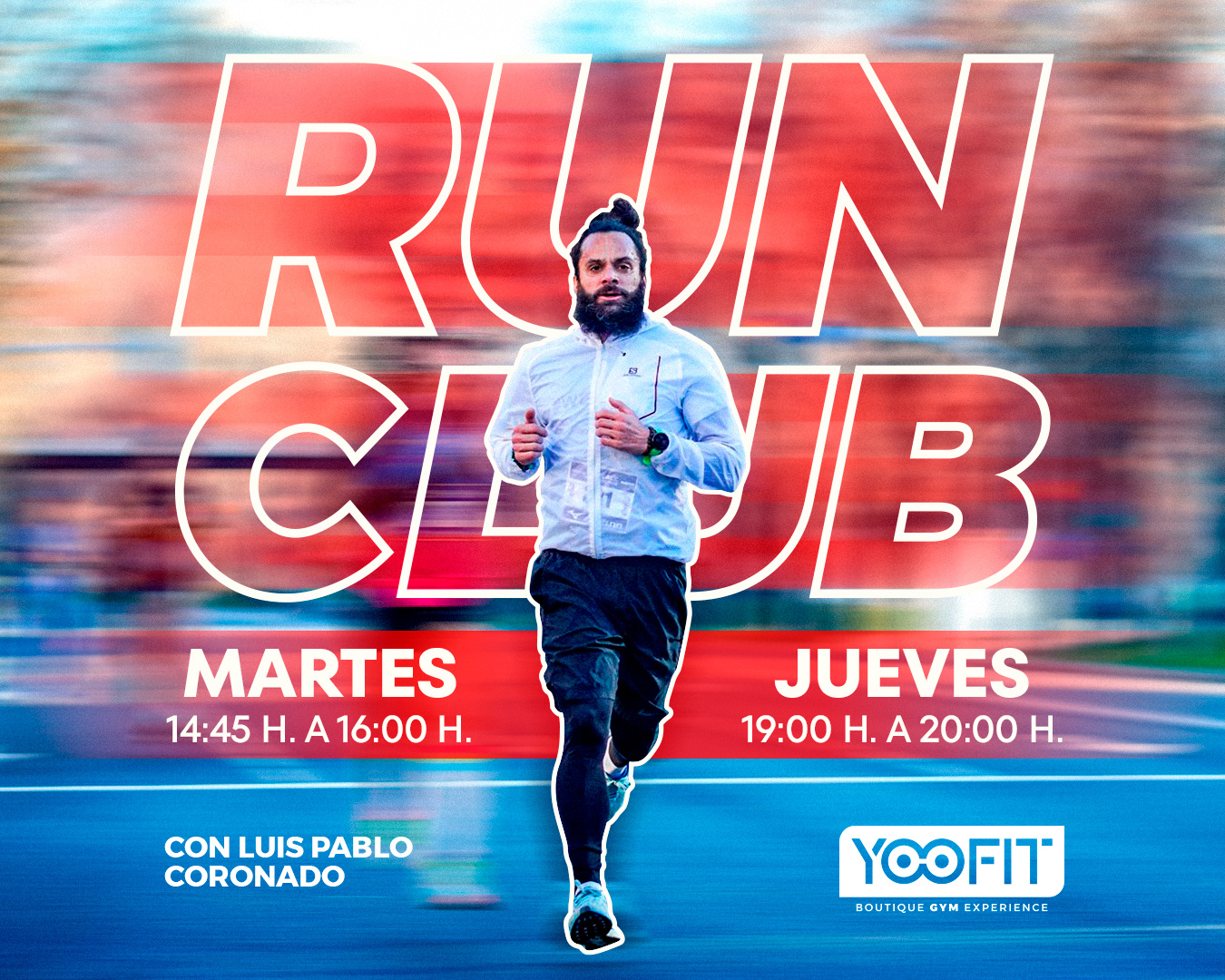 Disfruta y mejora tu técnica de carrera en Yoofit Run Club junto a Luis Pablo Coronado.